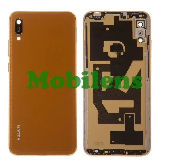 Huawei Y6 Pro 2019, MRD-LX2, Y6 2019 MRD-LX1 Задня кришка коричнева + скло камери *без вирізу під відбиток