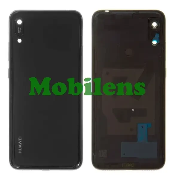 Huawei Y6 Pro 2019, MRD-LX2, Y6 2019 MRD-LX1 Задня кришка чорна + скло камери *без вирізу під відбиток