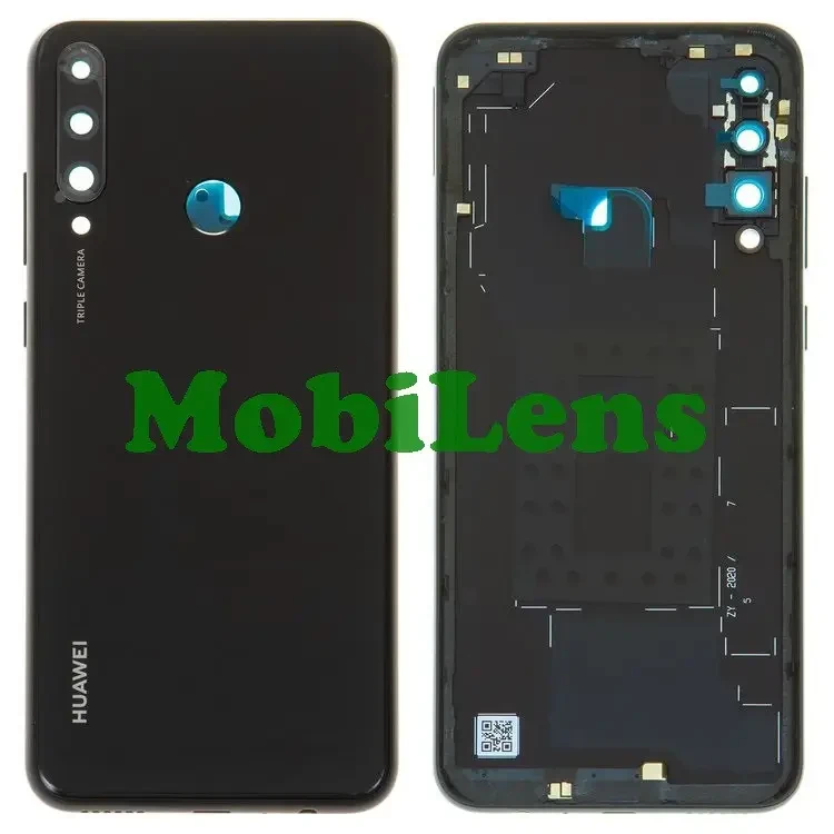 Huawei Y6P, Y6P 2020 MED-LX9N Задня кришка чорна + скло камери Midnight Black Original *PRC
