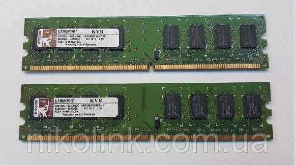 Пам'ять Kingston DDR2 2 GB PC2-6400 (800Mhz) (KVR800D2N6K2/4G)(8x2), б/у