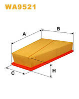 Фильтр воздушный Ford Galaxy II, Mondeo IV (07-), S-Max; Volvo S80 II, V70 II, XC60, X Wix Filters (WA9521)