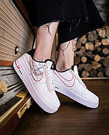 Женские кроссовки Nike Air Force 1 Script Smoosh White Найк Аир Форс Форсы