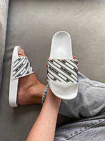 Женские шлепанцы Balenciaga Slides Small Logo White шлепки баленсиага сланцы слипоны тапки