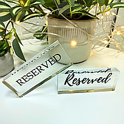 Табличка з акрилу РЕЗЕРВ \ RESERVED ACRY 120х50 мм Акрил прозорий 15 мм