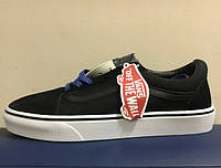 Женские кроссовки Vans Old Skool Black/White/Blue