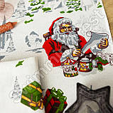 Набір новорічних кухонних лляних рушників - серветок 5 шт 35х75 см  " Санта ", фото 2
