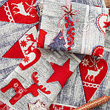 Набір новорічних кухонних лляних рушників - серветок 5 шт 35х75 см  " Чудеса ", фото 4