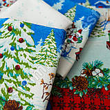 Набір новорічних кухонних лляних рушників - серветок 5 шт 35х75 см  " Хуртовина ", фото 3
