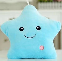 Подушка Зірочка з підсвічуванням, М'яка іграшка сяюча зірка! блакитна