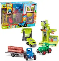 Игровой набор "Синий трактор Смайлик" с элеватором и грузовиком (22326)