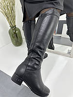 Сапоги женские ботфорты Berloni F89 кожаные на каблуке 38