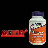 Хитозан с хромом Now Foods Chitosan 500mg plus Chronium 120 капсул нау фудс