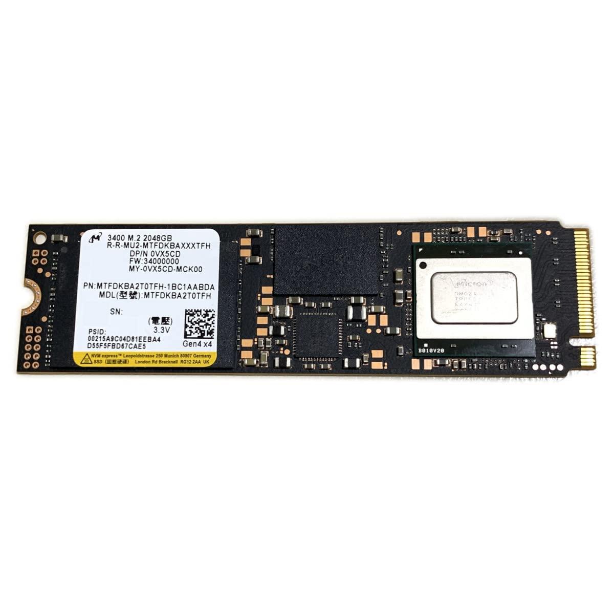 Накопичувач SSD M.2 2280 NVMe (PCIe 4.0 x4) 2TB Micron 3400 (MTFDKBA2T0TFH) R6600MBs W5000MBs