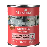 Емаль акрил біла глянсова Maxima 0.75 кг