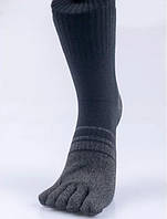 Спортивые демисезонные носки с пальцами (осень) 40-43 темно-серые длинные