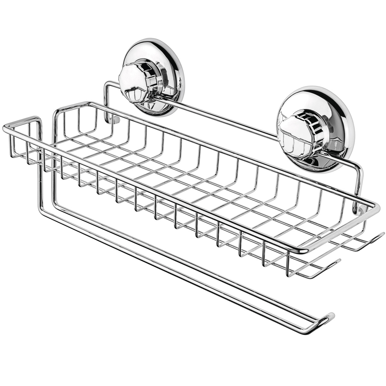 Тримач паперових рушників з полицею на вакуумних присосках Hasko HA-73160-CHR