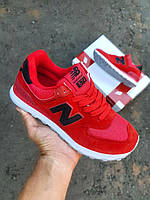 Женские кроссовки New Balance 574 Red White Black