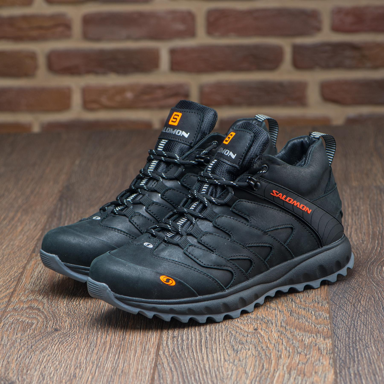 Чоловічі зимові шкіряні кросівки, черевики (натуральна шкіра) чорні на хутрі, чоловіче взуття на зиму, розмір 40 41 42 43 44 45, фото 1