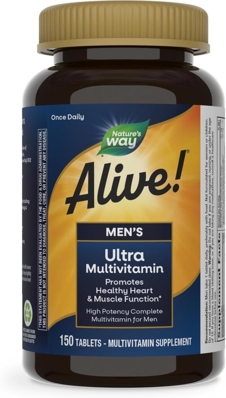 Nature's Way Alive! Men's Ultra Potency Complete Multivitamin 150 таблеток, фото 1