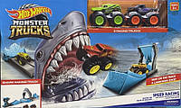 Трек "Hot wheels" Monster Trucks - Shark Racing Track. Трасса 2 джипа.