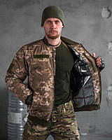 Тактическая зимняя куртка бомбер пиксель Куртка армейская мембранная на синтепоне L