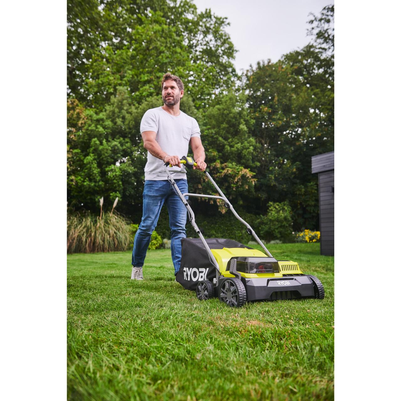 Ryobi Аэратор-скарификатор ONE+ 18В 2х4.0А/ч, 35см, 55л Vce-e То Что Нужно - фото 4 - id-p2055961261