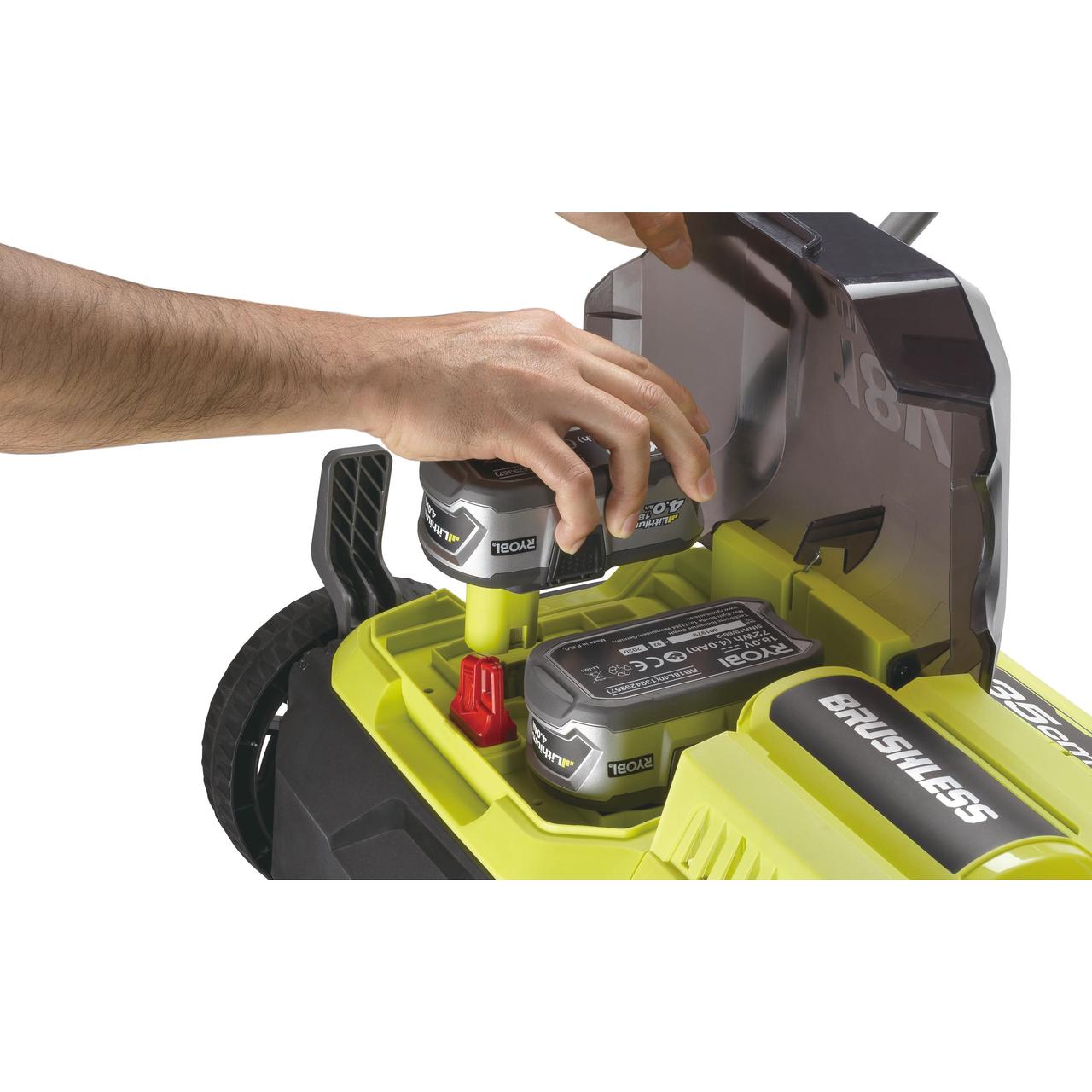 Ryobi Аэратор-скарификатор ONE+ 18В 2х4.0А/ч, 35см, 55л Vce-e То Что Нужно - фото 9 - id-p2055961261