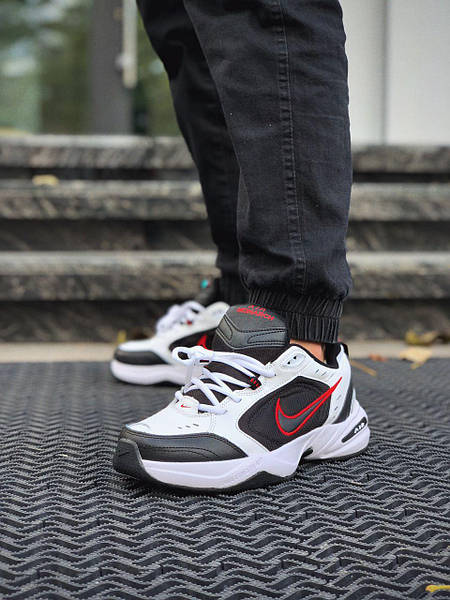 Nike air monarch black white red cheap