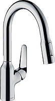 Hansgrohe Смеситель для кухни Focus M42, дл.излива - 224мм, вытяжной, 1 рычаг, KM180, хром Vce-e То Что