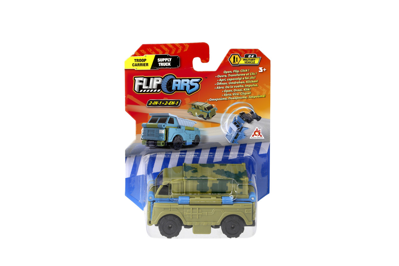 Flip Cars Машинка-трансформер 2 в 1 Военный грузовик и Самосвал Vce-e То Что Нужно - фото 4 - id-p2055966897