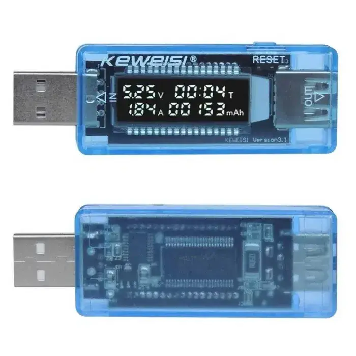 USB тестер тока напряжения потребляемой энергии KEWEISI KWE-V20 - фото 4 - id-p1740502892