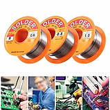 Припій 63/37 Kaina model B з каніфоллю 50 г діам. 1 мм, фото 2