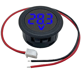 Цифровий вольтметр врізний круглий DC4 — 100V D30 сині цифри