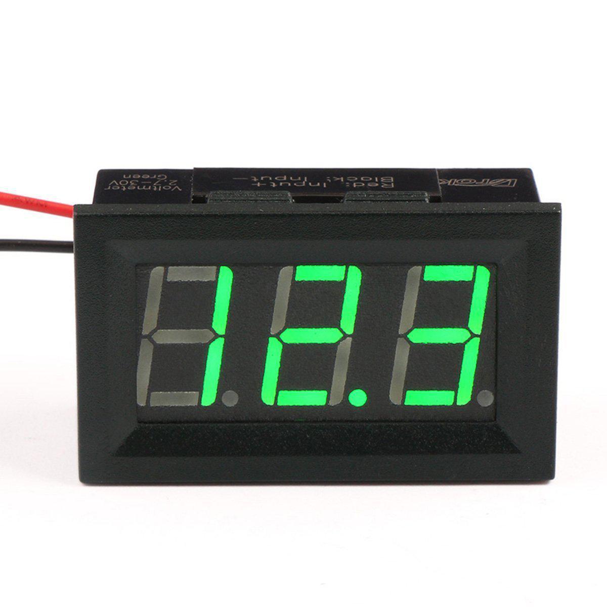 Вольтметр цифровий DC 4,5 — 30 В, 0.56 LED, Зелений, у корпусі