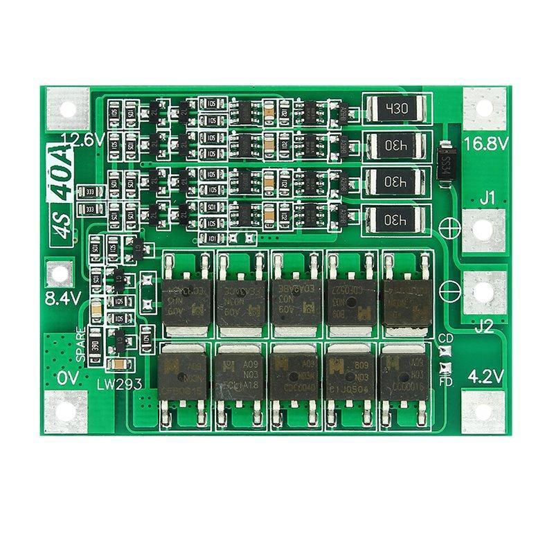 BMS 4s 40a (16.8v) Контроллер заряду з балансуванням Li-ion 18650