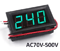Вольтметр цифровой AC 70-500V DSN-DVM-568AC встраиваемый (переменный ток) Зеленый