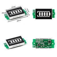 Універсальний індикатор рівня заряду/розряду акумуляторів Li-ion/Li-pol 3.3-31.2V зелений