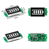 Універсальний індикатор рівня заряду/розряду акумуляторів Li-ion/Li-pol 3.3-31.2V синій, фото 2