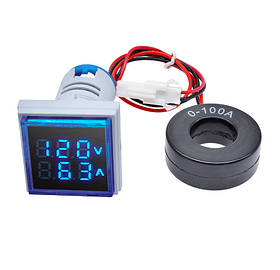 AC Цифровий Вольтметр/амперметр змінного струму LED AC 60-500V 100A синії цифри