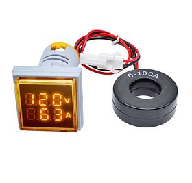 AC Цифровий Вольтметр/амперметр змінного струму LED AC 60-500V 100A жовті цифри
