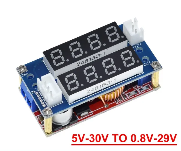 XL4015 знижувальний перетворювач DC-DC 5A, CC CV з індикаторами — модуль hw-035 v3.0 (зарядна плата)