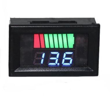 Вольтметр з індикатором рівня заряду батареї 12-60 В (синій), фото 1