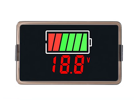 Автомобільний Панельний Вольтметр з індикатором рівня заряду 12V-72V (червоні цифри)