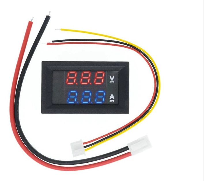 Цифровой вольтметр амперметр DC 0-100V 10А красный и синий (проволочный ...