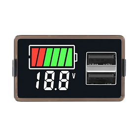 Автомобільний Панельний Вольтметр з індикатором рівня заряду 8V-30V і 2 портами USB (білі цифри)