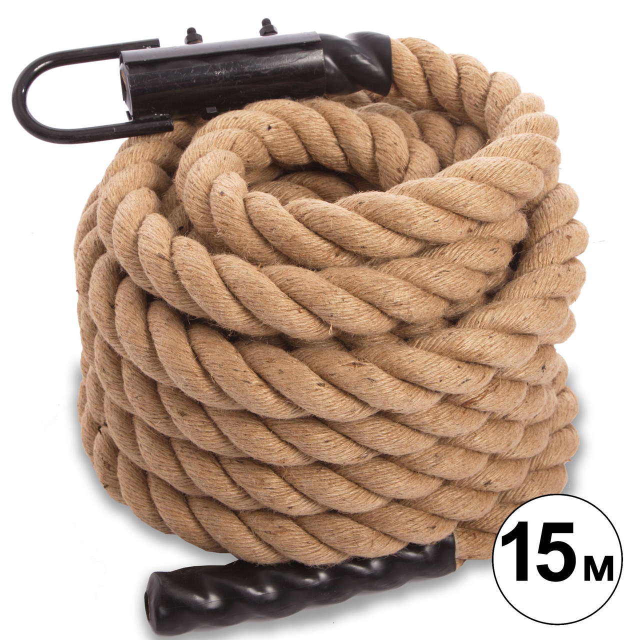 Спортивний канат для лазанья 15 м х 5 см з кріпленням COMBAT BATTLE ROPE FI-0910-15