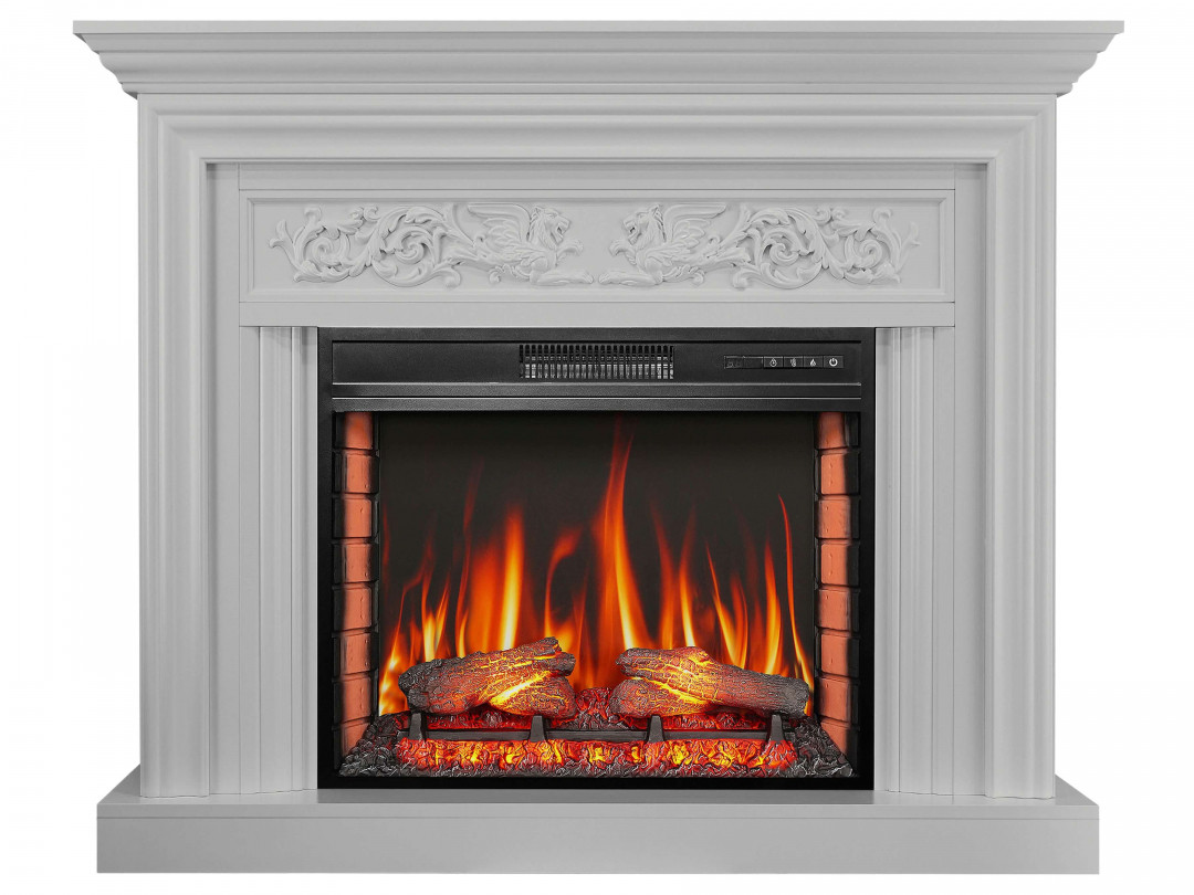 Камінокомплект ArtiFlame Monferrato AF28S білий б'янко (130 х 106 х 33 см) зі звуком