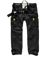 Штаны карго мужские черные Surplus Premium Vintage Trousers Schwarz Gewas