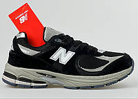 Чоловічі кросівки демісезонні New Balance 2002R замша/сітка чорні із сірим р. 41-46