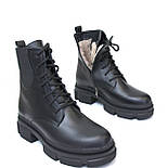 Шкіряні черевики з гумкою і блискавкою застібкою зимове жіноче взуття на платформі COSMO Shoes Katerinа, фото 4